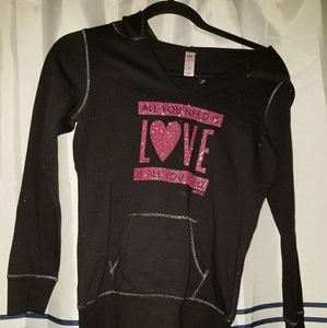 Justice girls black &pink hoodie